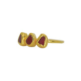 Red Sea Glass, Gold Vermeil - Size O