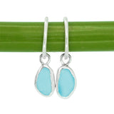 Blue Sea Glass Hoops