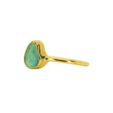 Green Sea Glass, Gold Vermeil - Size P