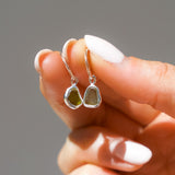 Green Sea Glass Hoops