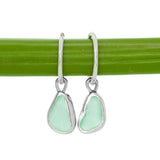 Green Sea Glass Hoops