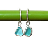 Blue Sea Glass Hoops