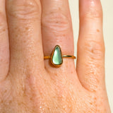 Green Sea Glass, Gold Vermeil - Size N