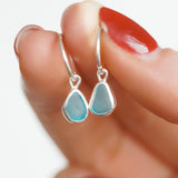 Blue Sea Glass Hoops