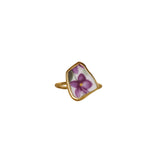 Purple Flower Ring, Gold Vermeil - Size N