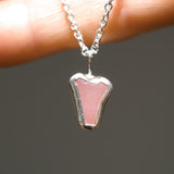 Pink Sea Glass Heart Necklace