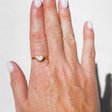 White Sea Glass Heart, Gold Vermeil - Size P