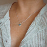 Blue Sea Glass Heart Necklace