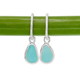 Blue Sea Glass Hoops