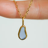 Lilac Sea Glass Necklace - Gold Vermeil