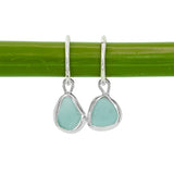 Green Sea Glass Hoops