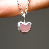 Pink Sea Glass Heart Necklace