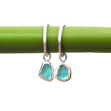 Blue Sea Glass Hoops