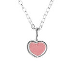 Pink Sea Glass Heart Necklace