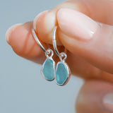 Blue Sea Glass Hoops