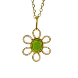 Sea Glass Flower Necklace -  Gold Vermeil