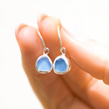 Purple/Blue Sea Glass Hoops