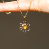 Sea Glass Flower Necklace - Gold Vermeil