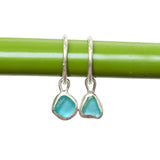 Blue Sea Glass Hoops