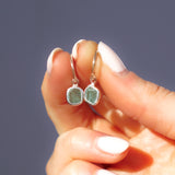 Green Sea Glass Hoops