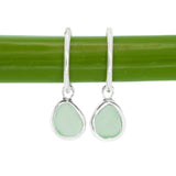 Green Sea Glass Hoops