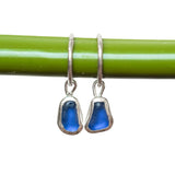 Blue Sea Glass Hoops