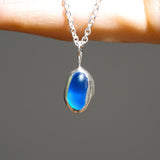 Blue Sea Glass Necklace