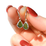 Green Sea Glass Hoops