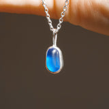 Blue Sea Glass Necklace