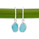 Blue Sea Glass Hoops