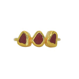 Red Sea Glass, Gold Vermeil - Size O