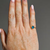 Blue Sea Glass, Gold Vermeil - Size L