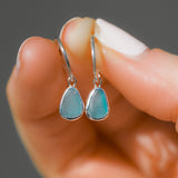 Blue Sea Glass Hoops
