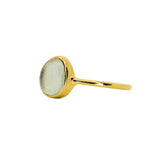 Light Blue Sea Glass, Gold Vermeil - Size S