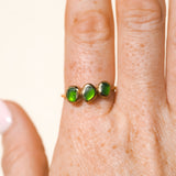 Green Sea Glass, Gold Vermeil - Size T
