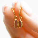 Amber Sea Glass Hoops - Gold Vermeil