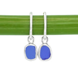 Blue Sea Glass Hoops