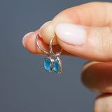 Blue Sea Glass Hoops