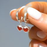 Sea Glass Heart Hoops