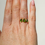 Green Sea Glass, Gold Vermeil - Size N