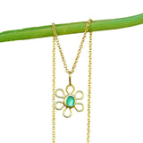 Sea Glass Flower Necklace - Gold Vermeil