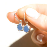 Blue Sea Glass Hoops
