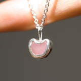 Pink Sea Glass Heart Necklace