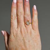 Light Blue Sea Glass, Gold Vermeil - Size L
