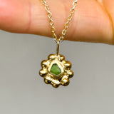Sea Glass Sun Necklace - Gold Vermeil
