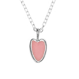 Pink Sea Glass Heart Necklace