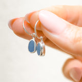 Blue Sea Glass Hoops