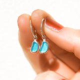 Blue Sea Glass Hoops