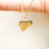 Yellow Sea Glass Necklace - Gold Vermeil