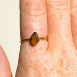 Amber Sea Glass, Gold Vermeil - Size Q